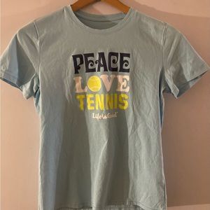 Life is Good Love Peace Tennis Tshirt
